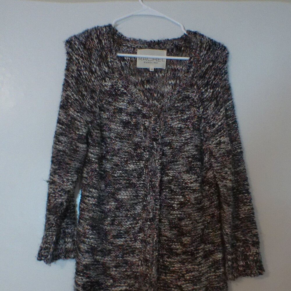 Rachel Roy Multicolor Chunky Knit Snap-Front Cardigan Sweater – Women’s Large
